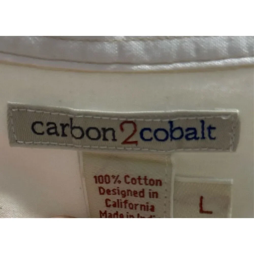 Carbon 2 Cobalt Large (L) White Button Down